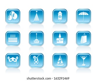 Party and holidays icons - vector icon set