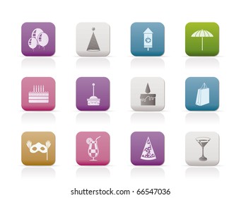 Party and holidays icons - vector icon set