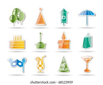 Party and holidays icons - vector icon set