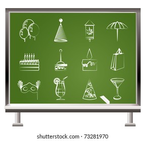 Party and holidays icons - vector icon set