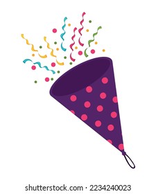 party horn birthday icon isolated