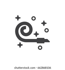 Party horn blower icon vector, filled flat sign, solid pictogram isolated on white. Symbol, logo illustration. Pixel perfect