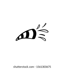 Party horn doodle icon vector hand drawing vector 
