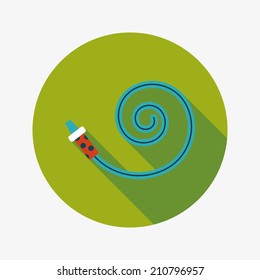 party horn flat icon with long shadow,eps10