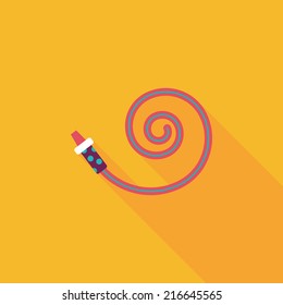 party horn flat icon with long shadow,eps10