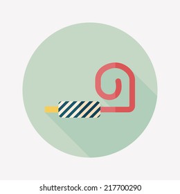 party horn flat icon with long shadow,eps10