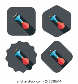 party horn flat icon with long shadow,eps10