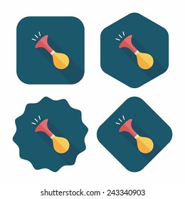 party horn flat icon with long shadow,eps10
