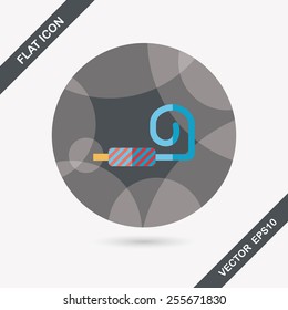 party horn flat icon with long shadow,eps10