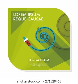 party horn flat icon with long shadow,eps10