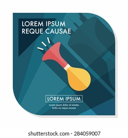 party horn flat icon with long shadow,eps10