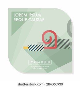 party horn flat icon with long shadow,eps10