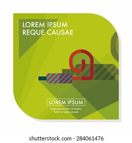 party horn flat icon with long shadow,eps10