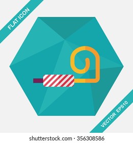party horn flat icon with long shadow,eps10