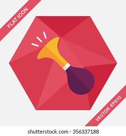 party horn flat icon with long shadow,eps10