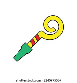 Party horn icon design. Party blower linear colorful vector. isolated on white background. vector illustration. 