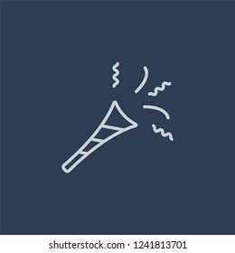 Party horn icon. Party horn linear design concept from Birthday and Party collection. Simple element vector illustration on dark blue background.