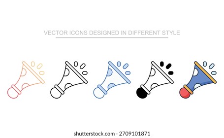 Party Horn icon set vector stock with white background