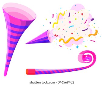 Party Horn And Musical Straw Illustration