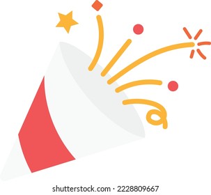 party horn trumpet birthday celebrations illustration
