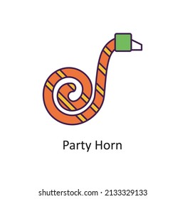 Party Horn Vector Filled Outline Icon Design illustration. St Patrick's Day Symbol on White background EPS 10 File