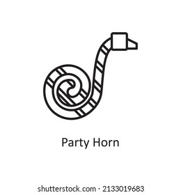 Party Horn Vector Outline Icon Design illustration. St Patrick's Day Symbol on White background EPS 10 File