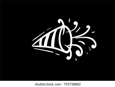 Party horns icon vector  flat black