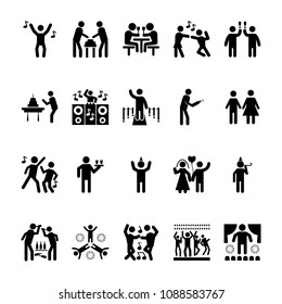 
Party Human Glyph Icon Pack
