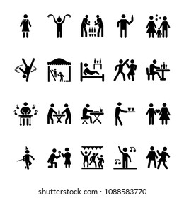 
Party Human Glyph Vector Icons Pack
