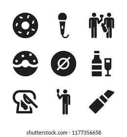 party icon. 9 party vector icons set. elegante, toast and empty set icons for web and design about party theme