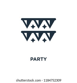 Party icon. Black filled vector illustration. Party symbol on white background. Can be used in web and mobile.