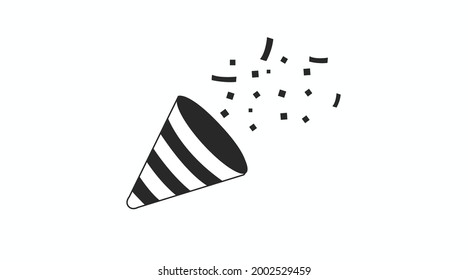 Icono de la fiesta. Ilustración plana de vector blanco y negro editable de un elemento de partido