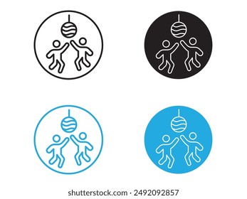 Party icon black and white vector outline sign