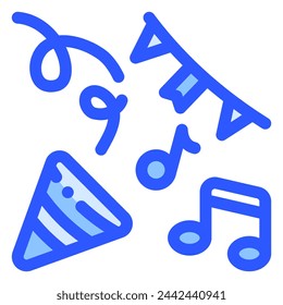 party icon in bluetone style