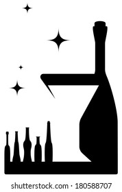 party icon with bottle and wineglass silhouette