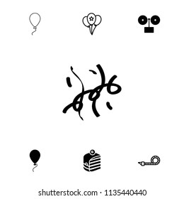Party icon. collection of 7 party filled and outline icons such as gramophone, piece of cake, confetti. editable party icons for web and mobile.