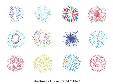 Party-Symbol-Sammlung mit Firework.Vektorgrafik für Symbol, Aufkleber, Webdesign
