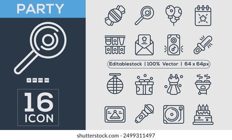 Party icon collection vector illustrator	