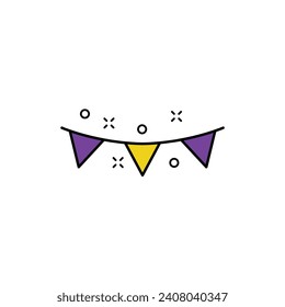 party icon flags garland vector icon. Bunting Icon Symbol.