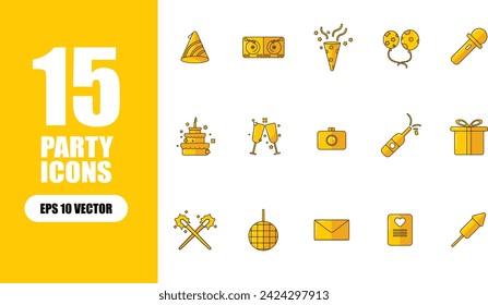 Party Icon Illustrative Collection Set