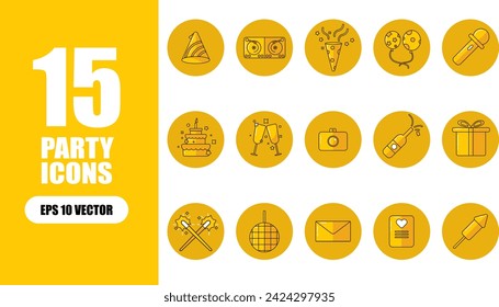 Party Icon Illustrative Collection Set