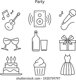 party icon isolated on white background from celebration collection. party icon trendy and modern party symbol for logo, web, app, UI. party icon simple sign. 
