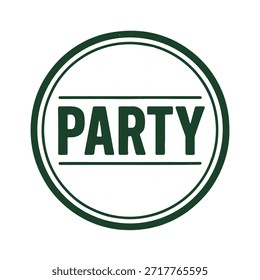 Vector del sello del logotipo del partido en el fondo blanco
Icono de sello de Vector