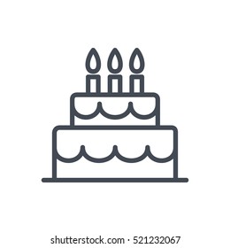 Party Icon Outlined Line Cake