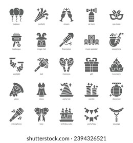 Paquete de iconos para el diseño de sitios web, logotipo, aplicación e interfaz de usuario. Diseño de glifos de icono de partido. Ilustración gráfica vectorial y trazo editable.