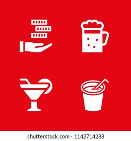 party icon set. chips, beer and soft drink vector icon for graphic design and web