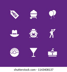 party icon set. cocktail, new and drinking vector icon for graphic design and web