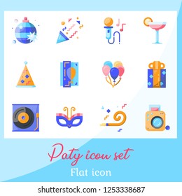 The party icon set. The flat icon and illustration.