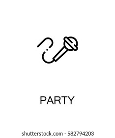 Party icon. Party single high quality outline symbol for web design or mobile app. Thin line sign for design logo. Black outline pictogram on white background