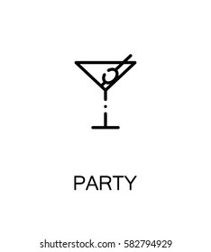 Party icon. Party single high quality outline symbol for web design or mobile app. Thin line sign for design logo. Black outline pictogram on white background